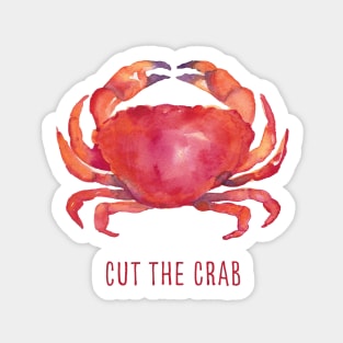 Cut the crab watercolor illustration with funny quote Sticker